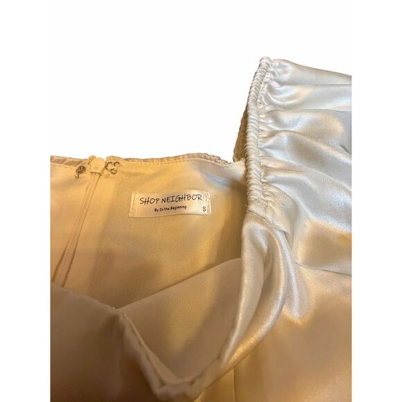 Shop Neighbor by In the Beginning Ivory Balloon Sleeve Dress - Size S - Picture 3 of 12